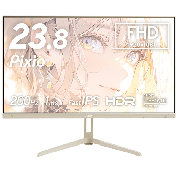 Yuu　pixio px248 wave beige ゲーミングモニター PX246WAVEK / パステルピンク | 23.8インチ 120Hz FHD IPS